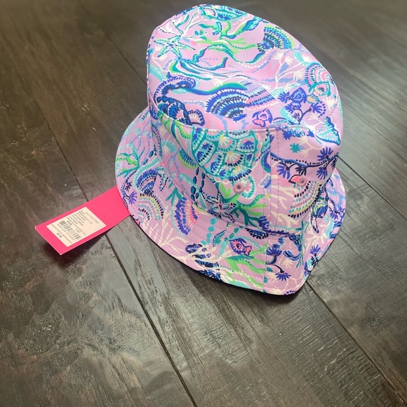 Women’s Purple Lilly Pulitzer Lilac Freesia Mermaid Printed Bucket Hat One Size - Picture 3 of 10